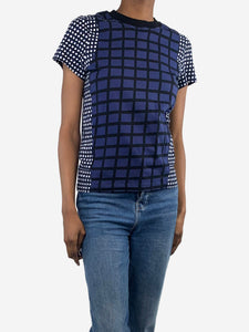 Marni Blue checkered t-shirt - size UK 6