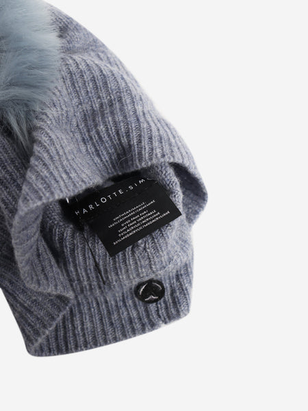 Blue cashmere mohawk beanie alternate image