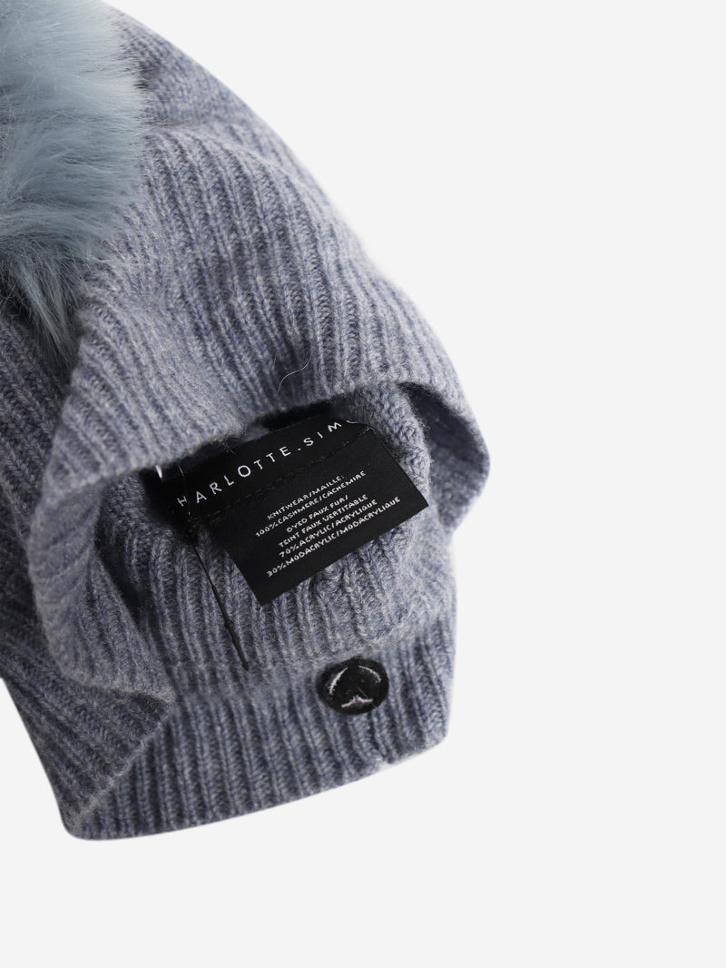 Blue cashmere mohawk beanie Knitwear Charlotte Simone 