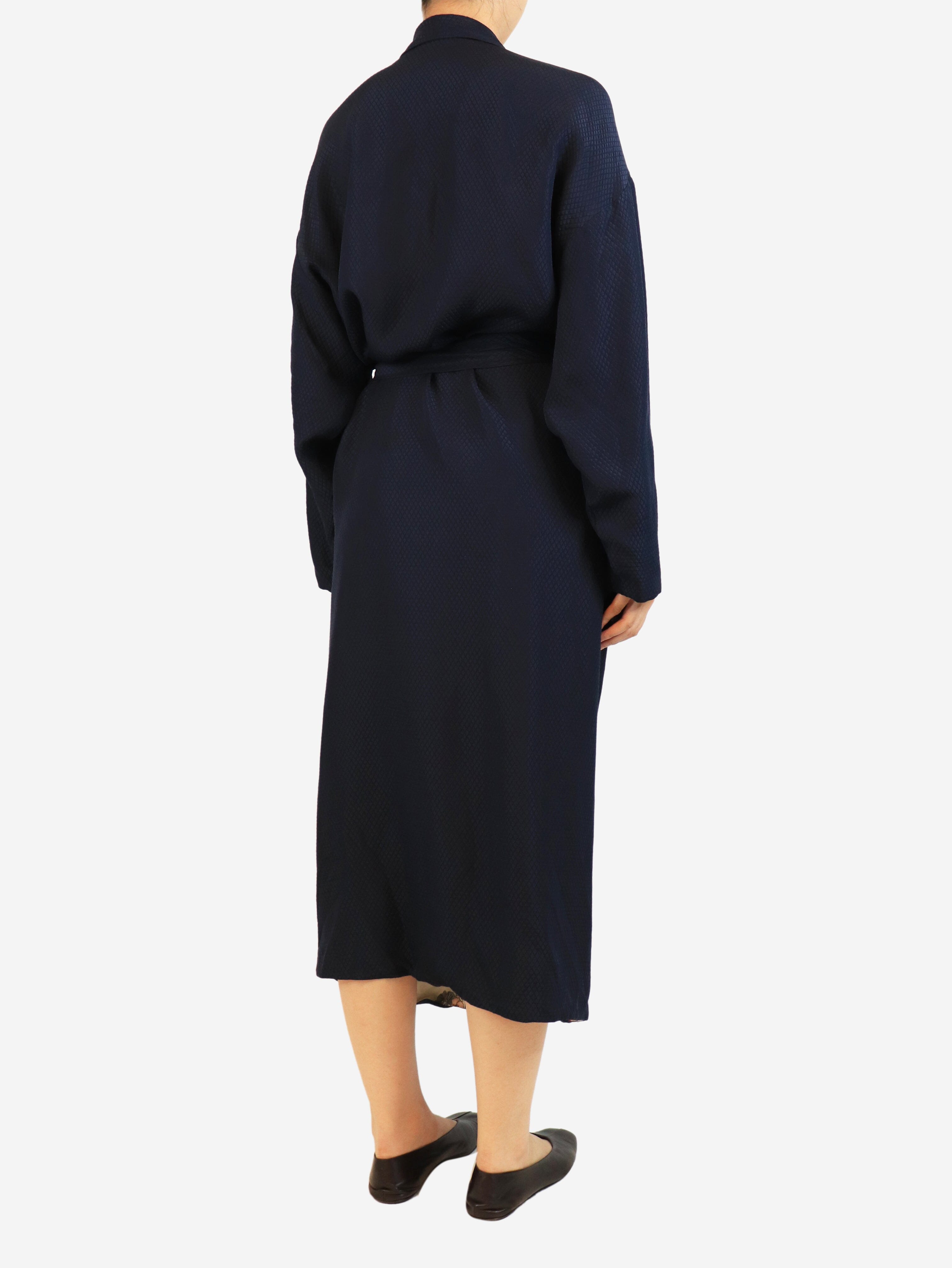 Navy quilted robe - size M