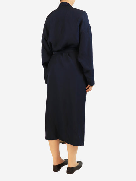 Navy quilted robe - size M alternate image