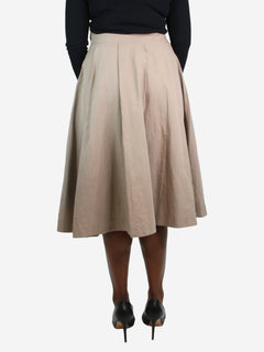 Neutral pleated midi skirt - size UK 12 Skirts Margaret Howell