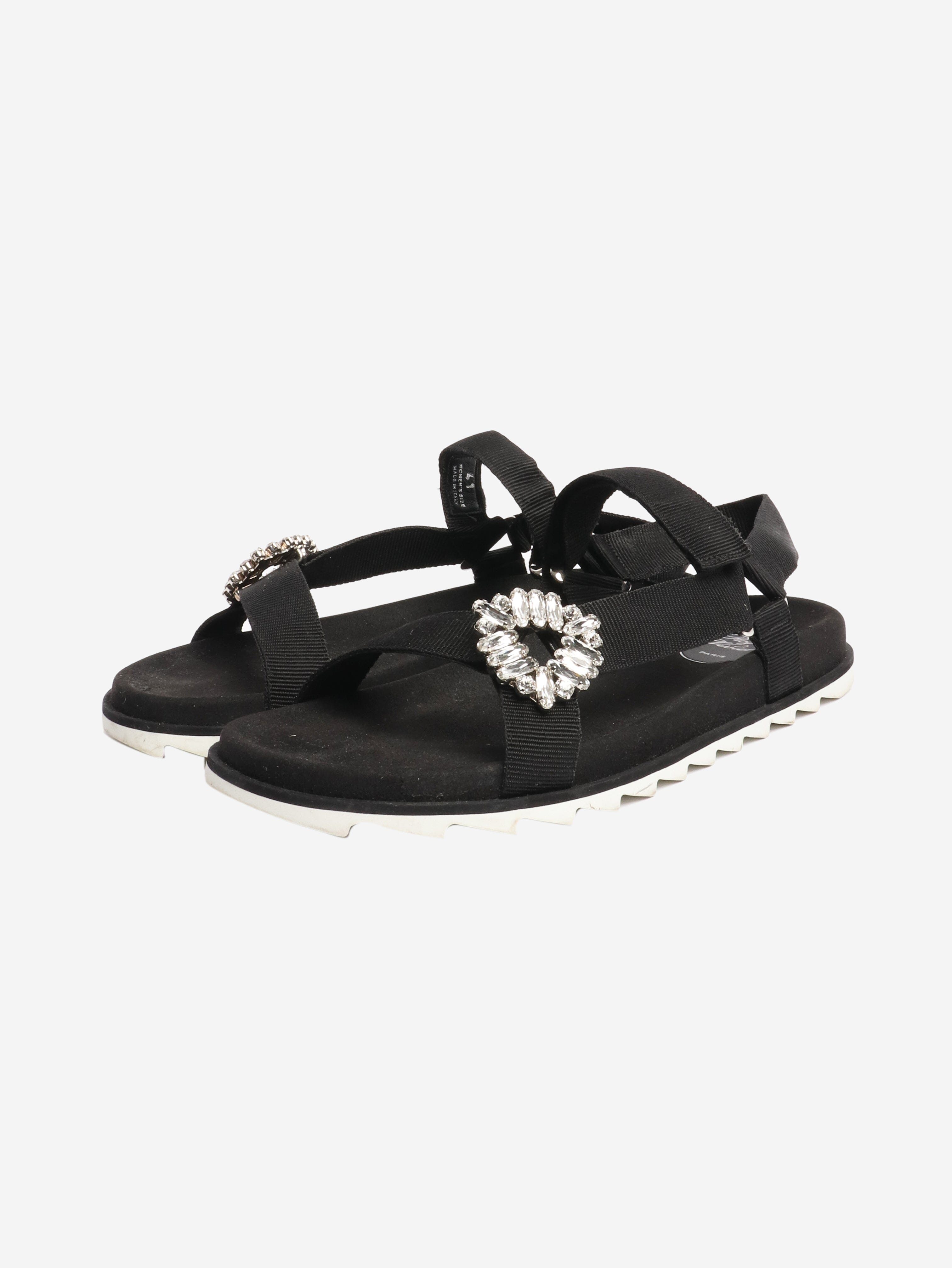 Black diamante sandals - size EU 41 (UK 8) Shoes Roger Vivier 
