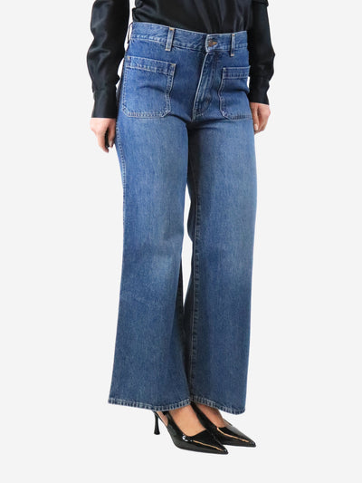 Blue wide-leg pocket jeans - size UK 12 Denim Chloe 