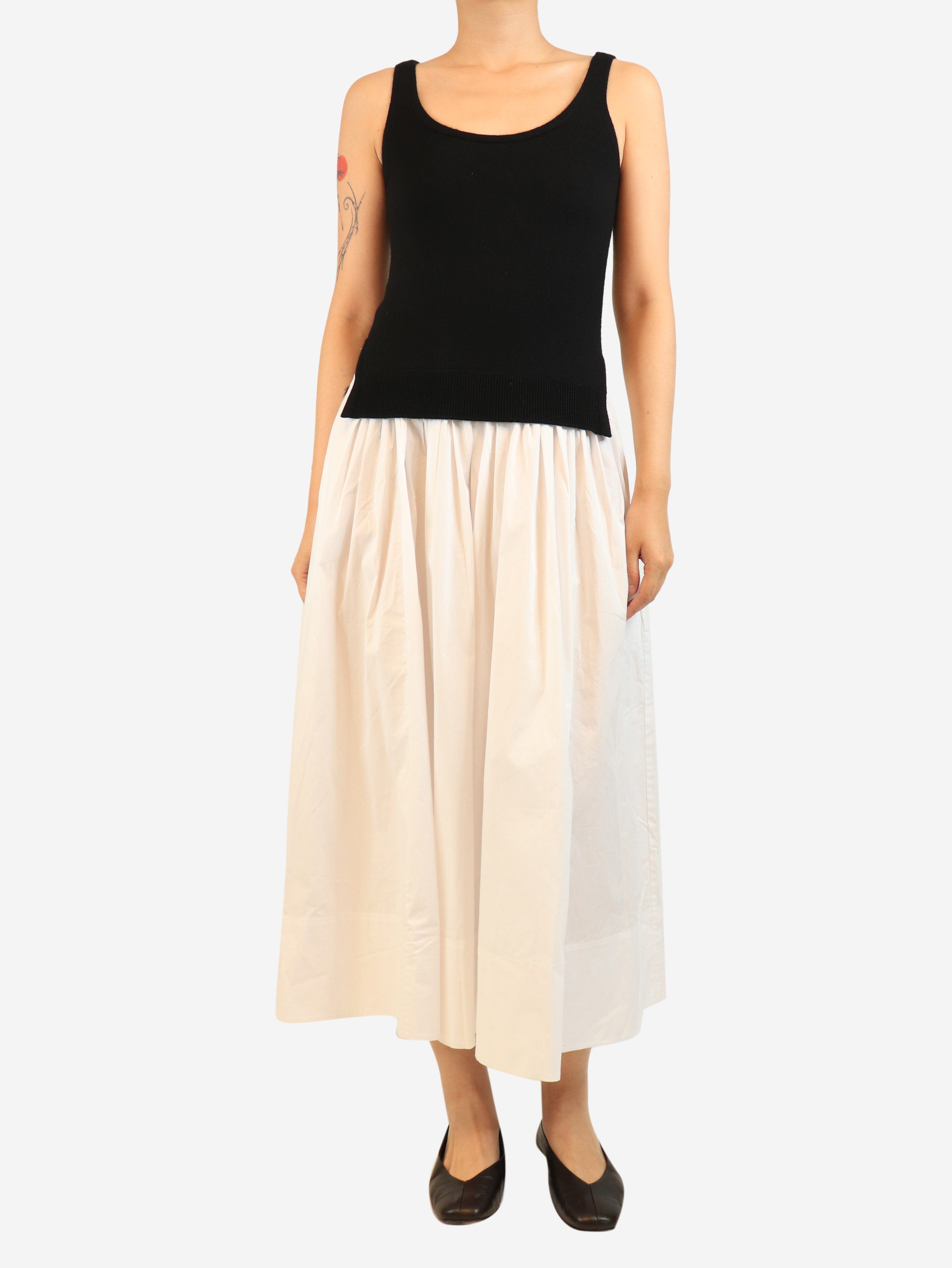 Black and white sleeveless contrast midi dress - size S Dresses Staud 