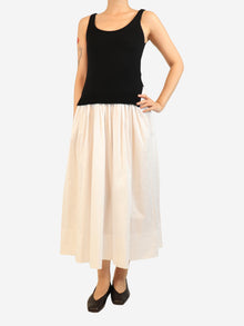 Black and white sleeveless contrast midi dress - size S Dresses Staud 