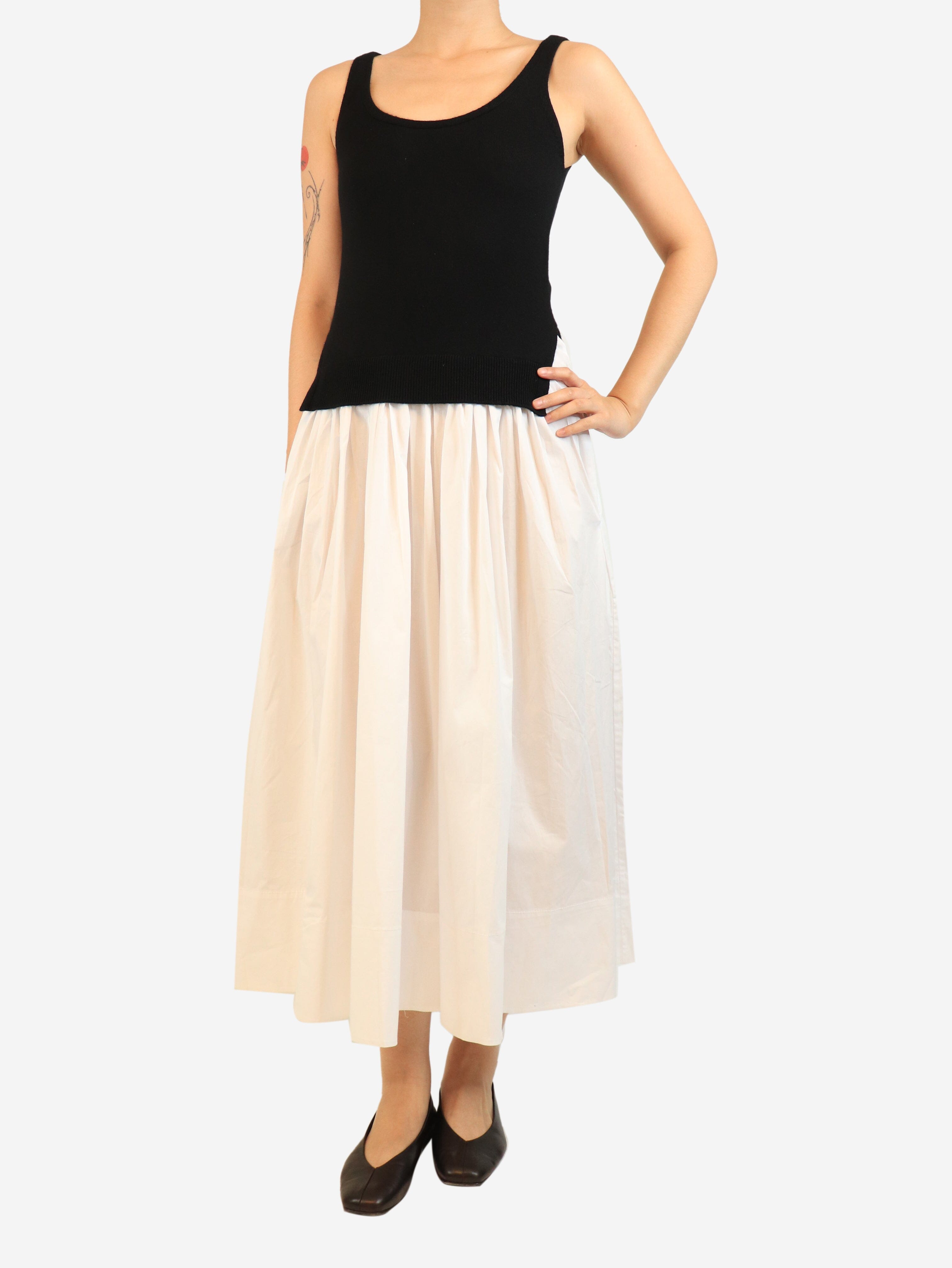 Black and white sleeveless contrast midi dress - size S Dresses Staud 