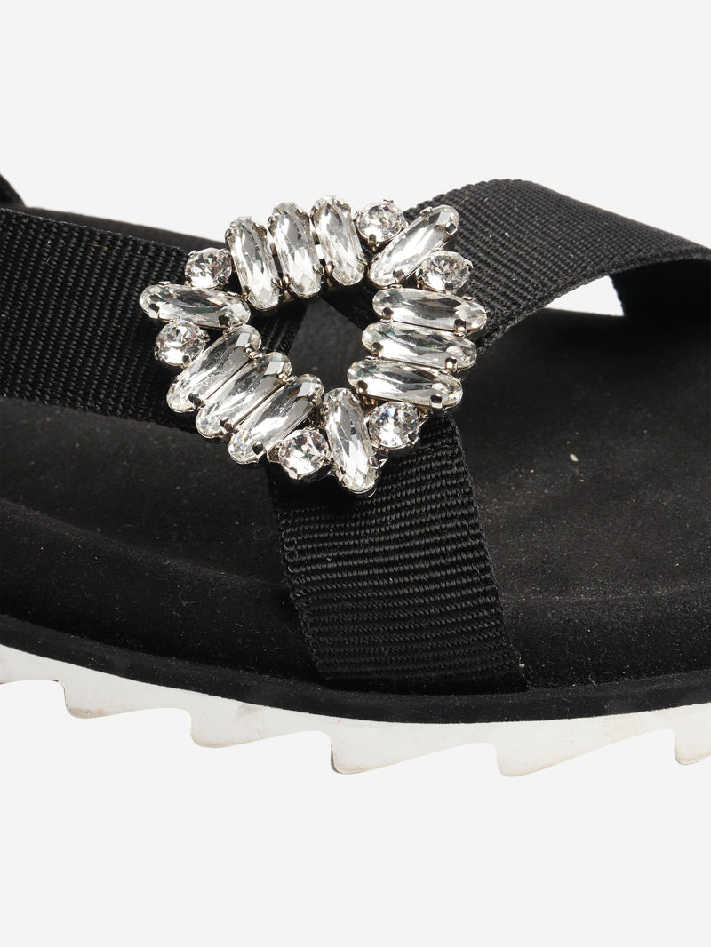 Black diamante sandals - size EU 41 (UK 8) Shoes Roger Vivier 