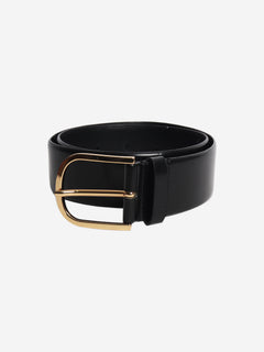 Black wide leather belt Flat Sandals Toteme 