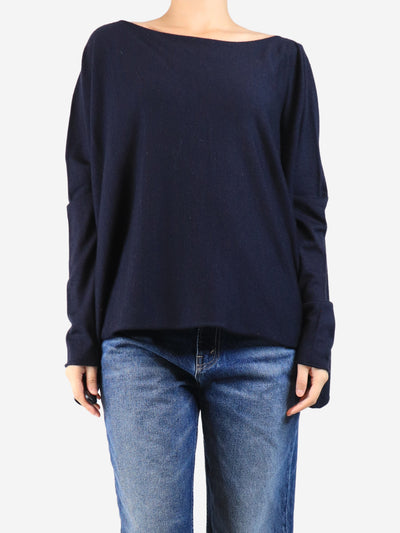 Navy blue wool-blend wide jumper - size M Knitwear Apuntob 