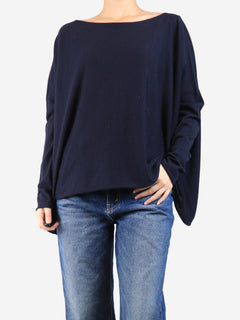Navy blue wool-blend wide jumper - size M Knitwear Apuntob 
