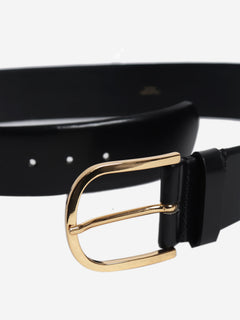 Black wide leather belt Flat Sandals Toteme 