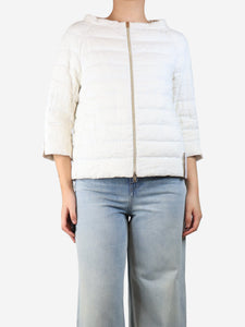 Herno Ecru Piumino linen jacket - size UK 10
