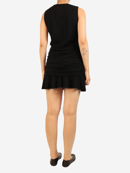 Black sleeveless ruched mini dress - size S alternate image