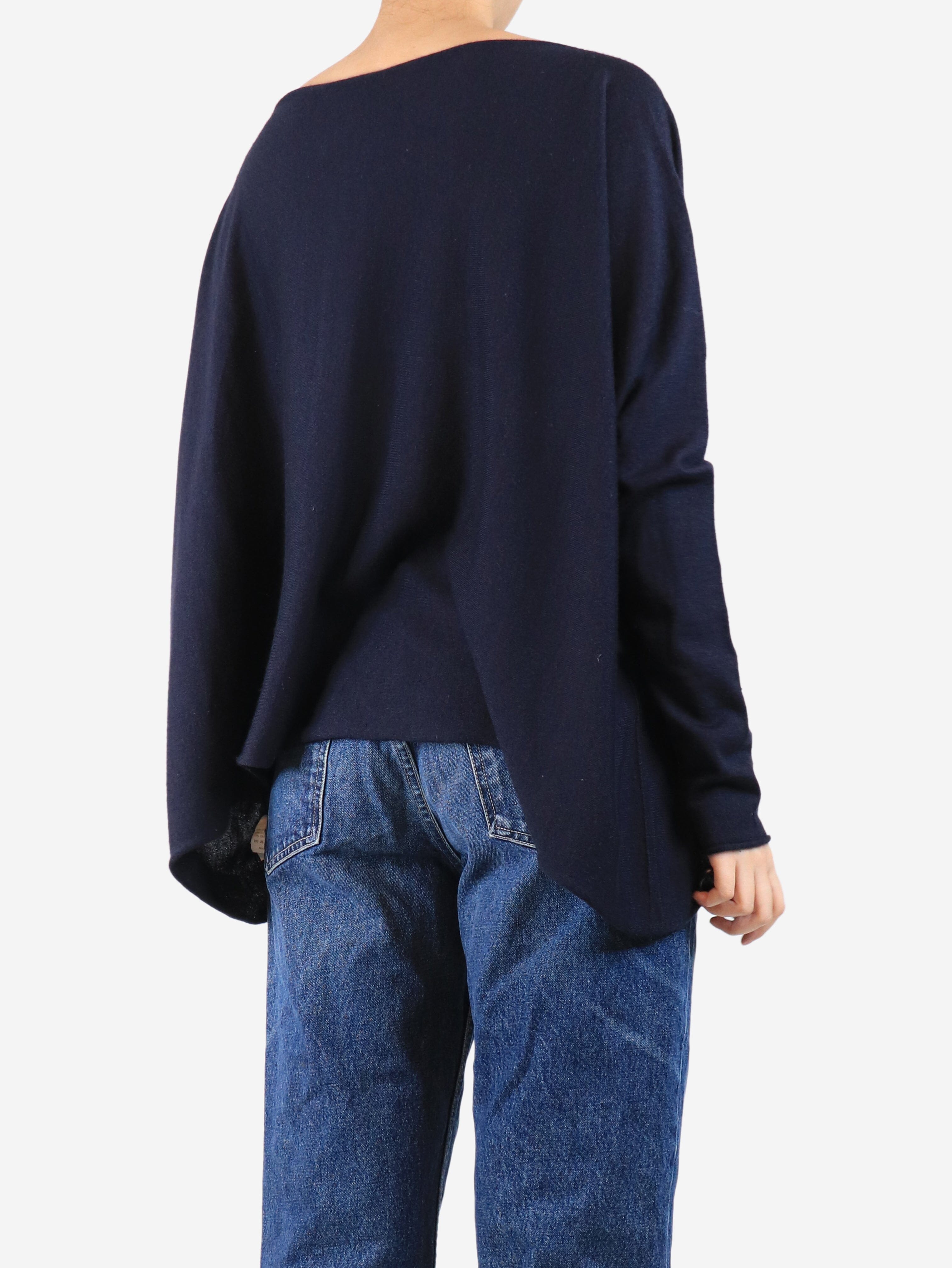 Navy blue wool-blend wide jumper - size M Knitwear Apuntob 