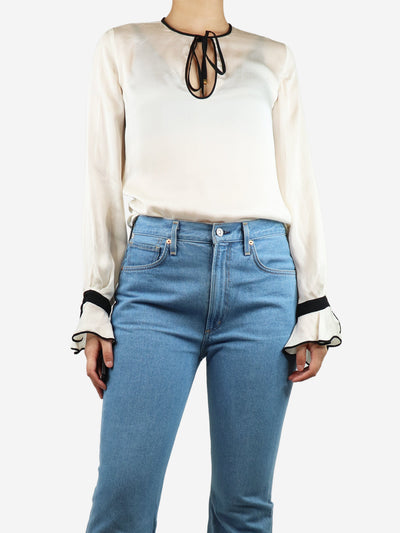 Cream neck-tie blouse - size S Tops Emilio Pucci 