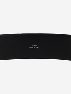Black wide leather belt Flat Sandals Toteme 