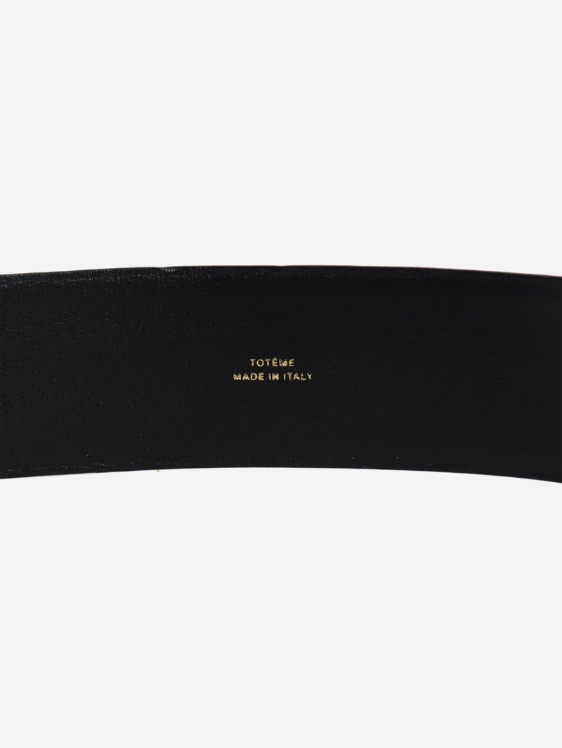 Black wide leather belt Flat Sandals Toteme 
