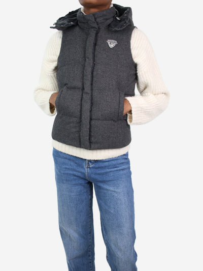 Grey hooded wool-blend gilet - size XS Coats & Jackets Bonpoint 