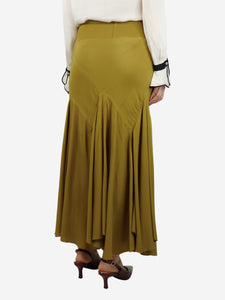 Rick Owens Green panelled midi skirt - Size UK 12