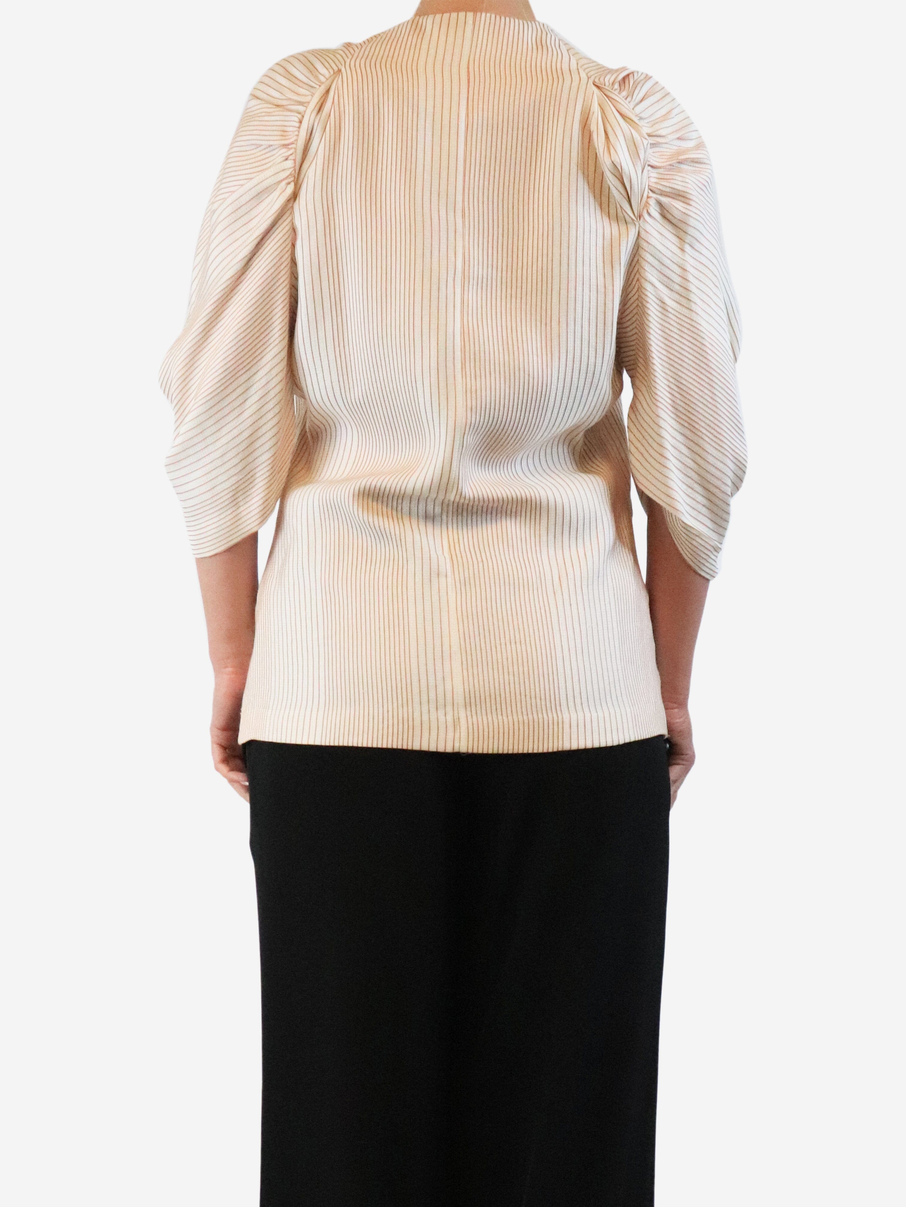Cream striped silk top - size UK 12 Tops Emilia Wickstead 