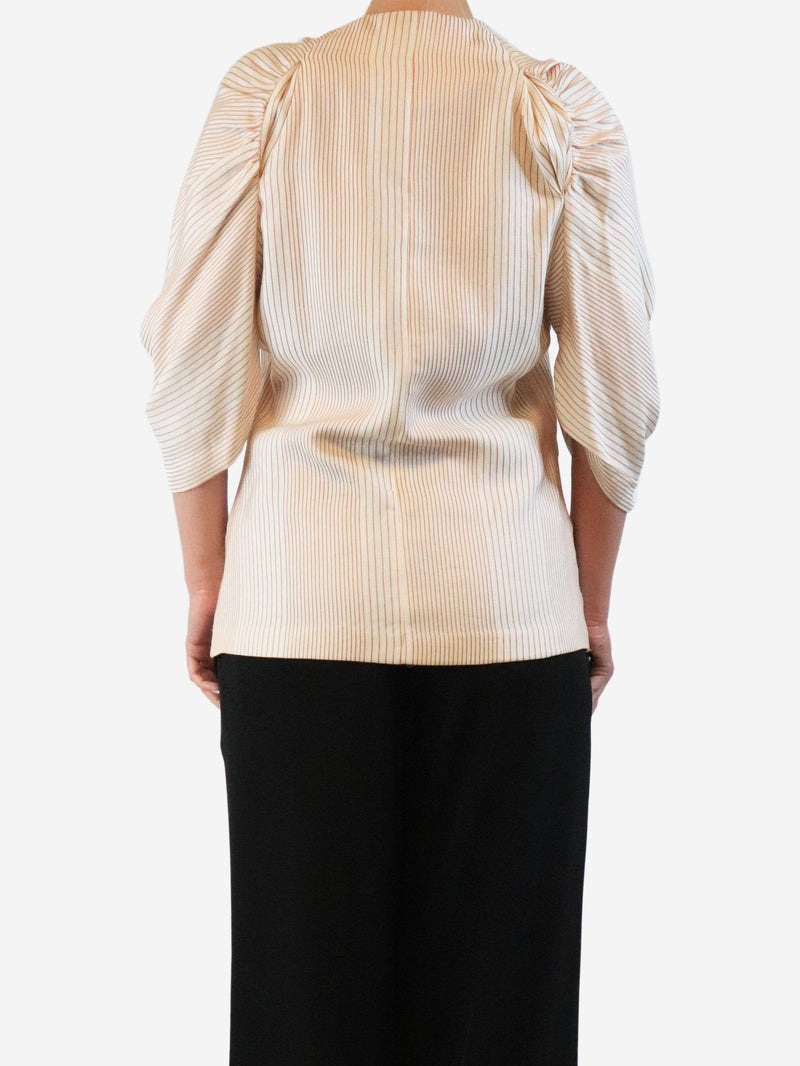 Cream striped silk top - size UK 12 Tops Emilia Wickstead 