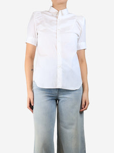 Noir Kei Ninomiya White cotton blouse with shoulder pads - size S