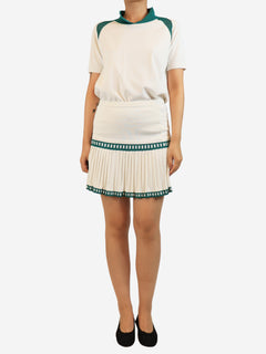 White and green tennis top and skirt set - size L Sets Etoile Sport 