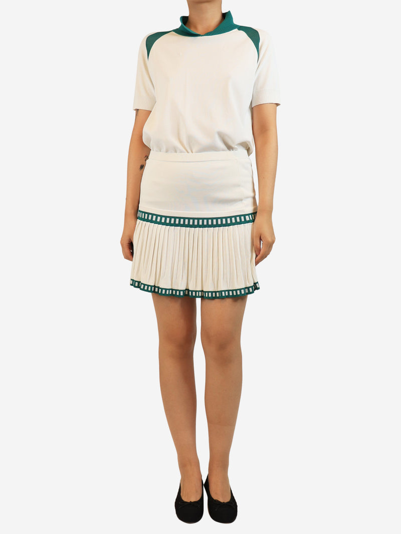 White and green tennis top and skirt set - size L Sets Etoile Sport 