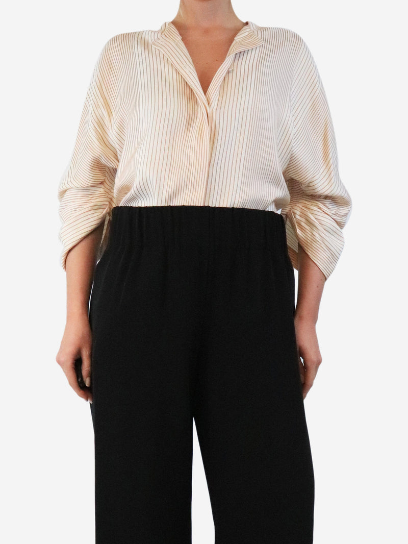 Cream striped silk top - size UK 12 Tops Emilia Wickstead 