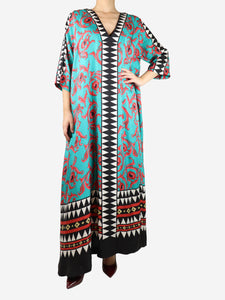 La Double J Multicolour Muumuu silk printed dress - size S