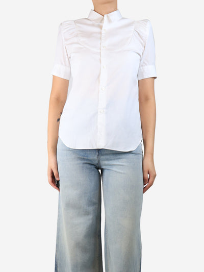 White cotton blouse with shoulder pads - size S Tops Noir Kei Ninomiya 