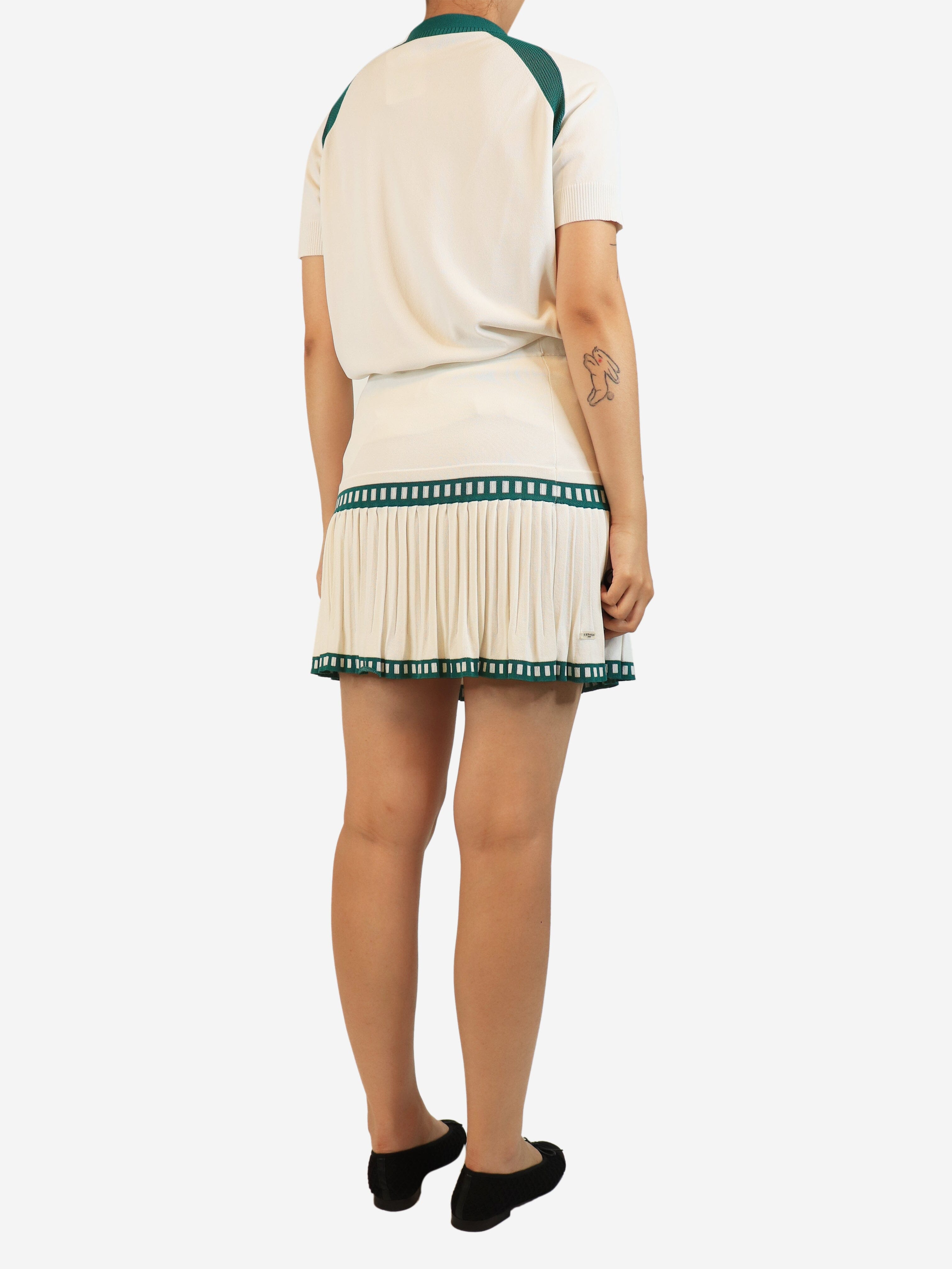 White and green tennis top and skirt set - size L Sets Etoile Sport 