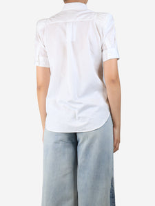 Noir Kei Ninomiya White cotton blouse with shoulder pads - size S