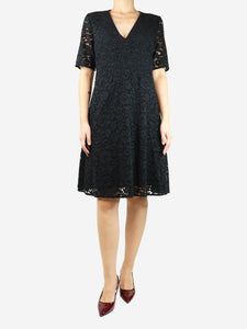 Joseph Joseph Black V-neckline lace midi dress - size UK 14