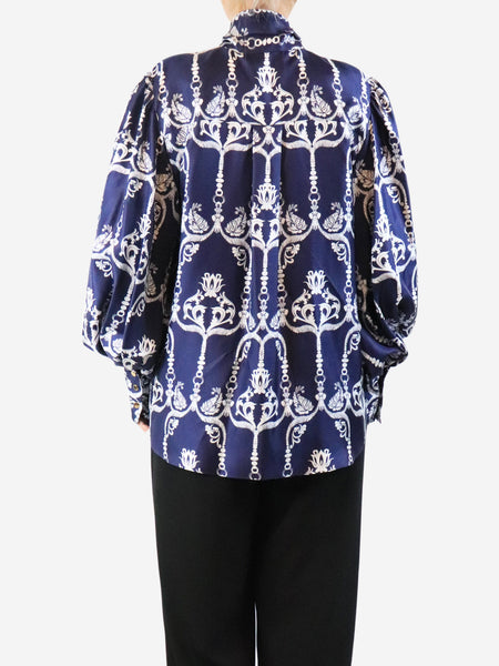 Blue Marcel silk twill blouse - size UK 12 alternate image