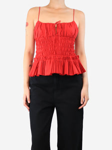 Khaite Red shirred top - size S