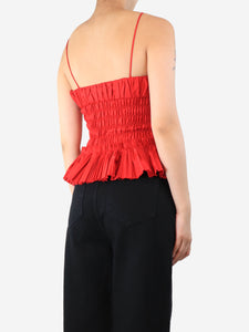 Khaite Red shirred top - size S