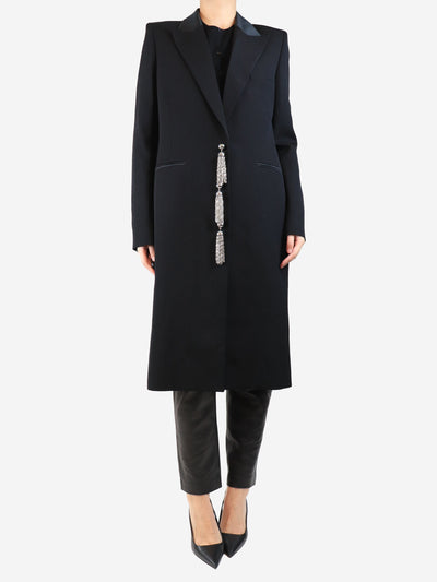 Black wool tassel long coat - size UK 12 Coats & Jackets Paco Rabanne 