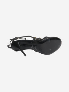 Saint Laurent Black Cassandra leather sandal heels - size EU 38