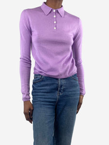 The Row Lilac knit polo top - size XS