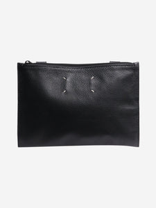 Maison Margiela Black four-stitch leather zipped pouch