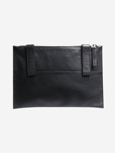 Maison Margiela Black four-stitch leather zipped pouch