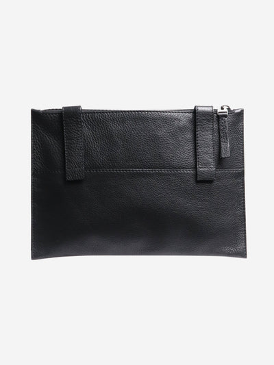 Black four-stitch leather zipped pouch Clutch bags Maison Margiela 