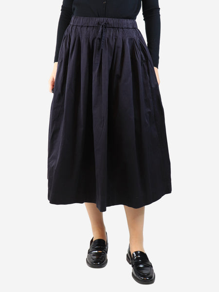 Navy blue cotton midi skirt - size M product image