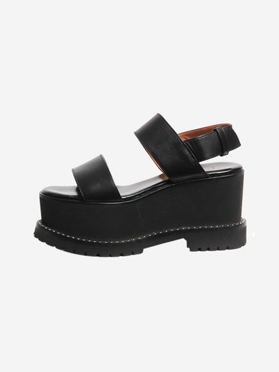Black studded leather platform sandals - size EU 35 Flat Sandals Givenchy 