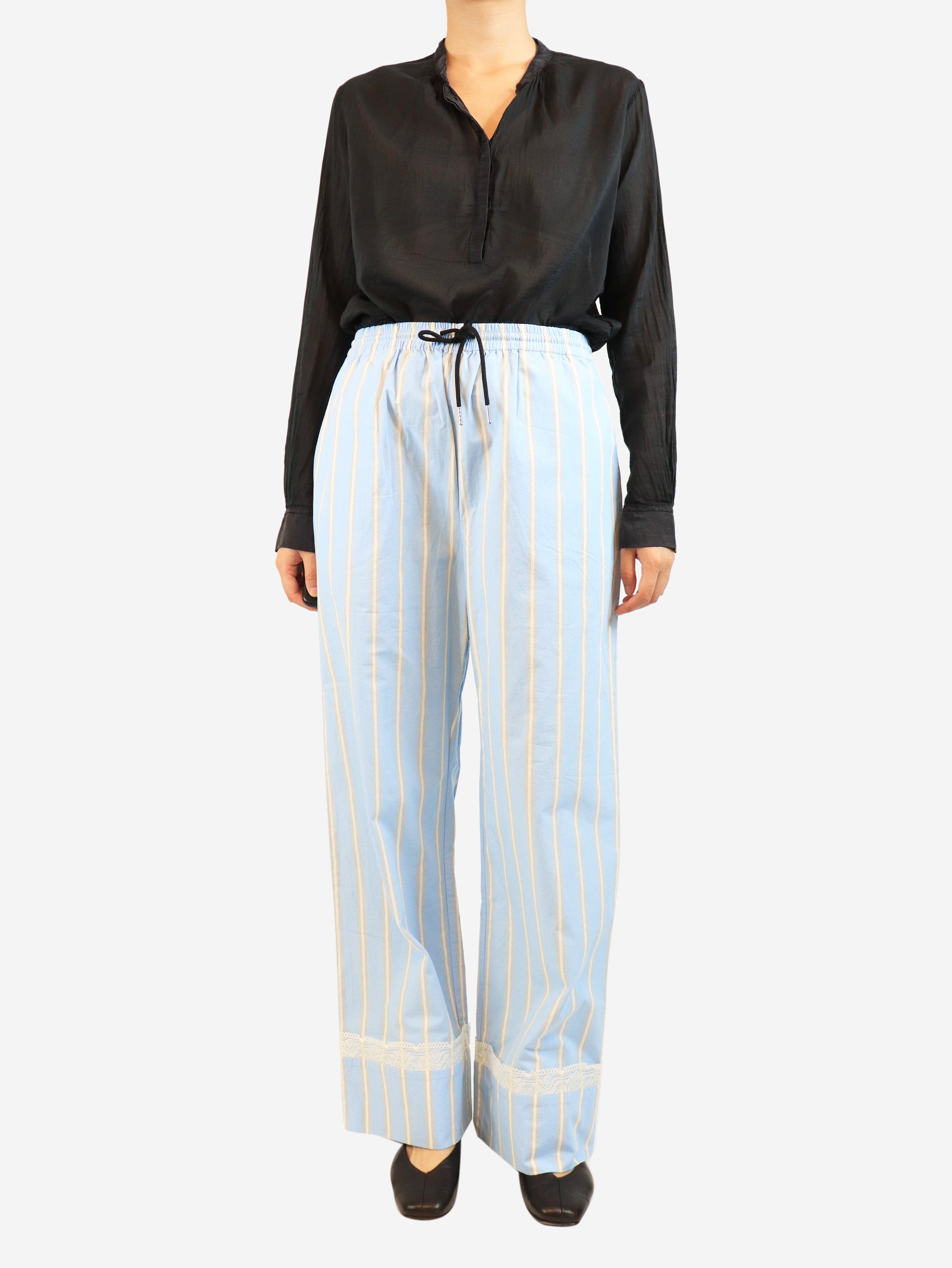 Light blue striped trousers - size M Trousers Marchen 