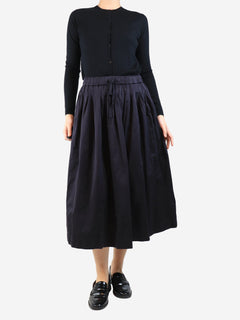 Navy blue cotton midi skirt - size M Skirts Casey Casey 