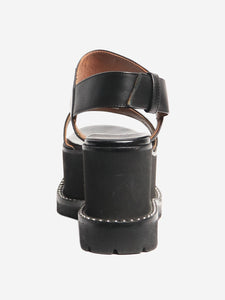 Givenchy Black studded leather platform sandals - size EU 35