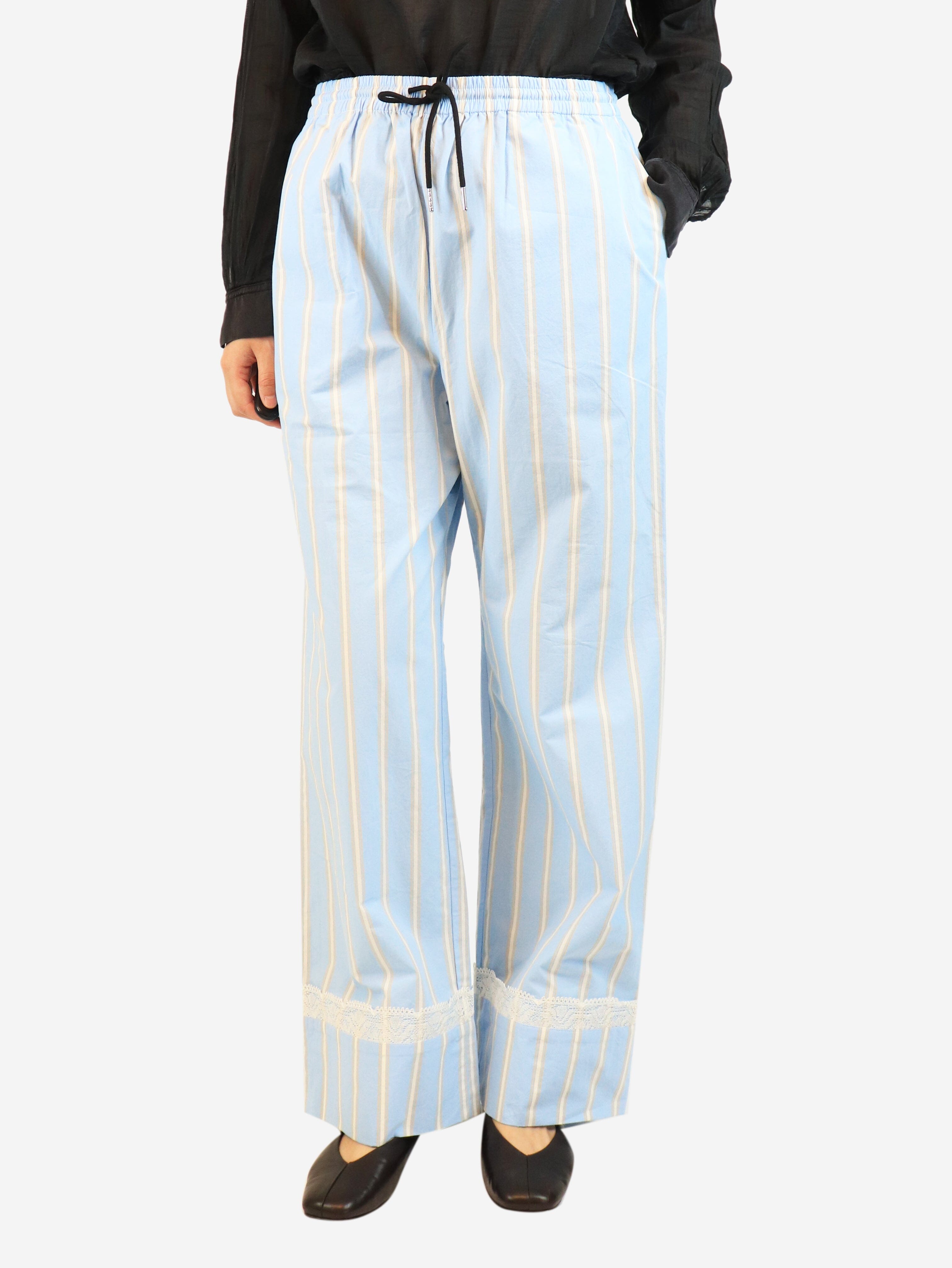 Light blue striped trousers - size M Trousers Marchen 